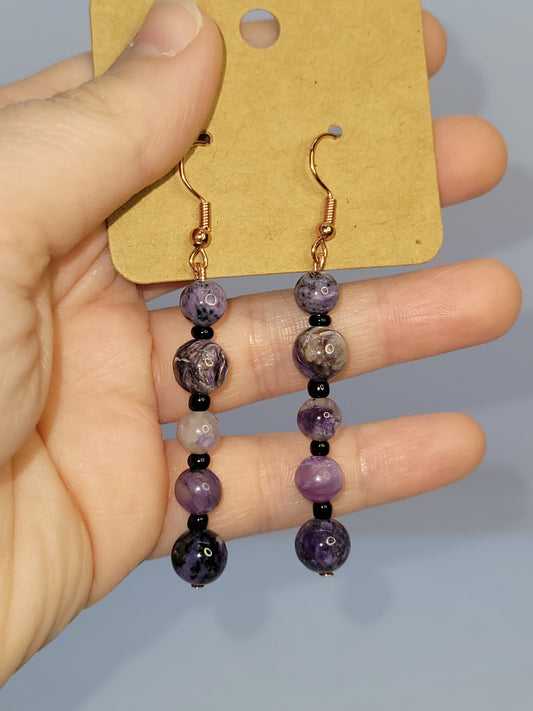 Chaorite earrings - copper