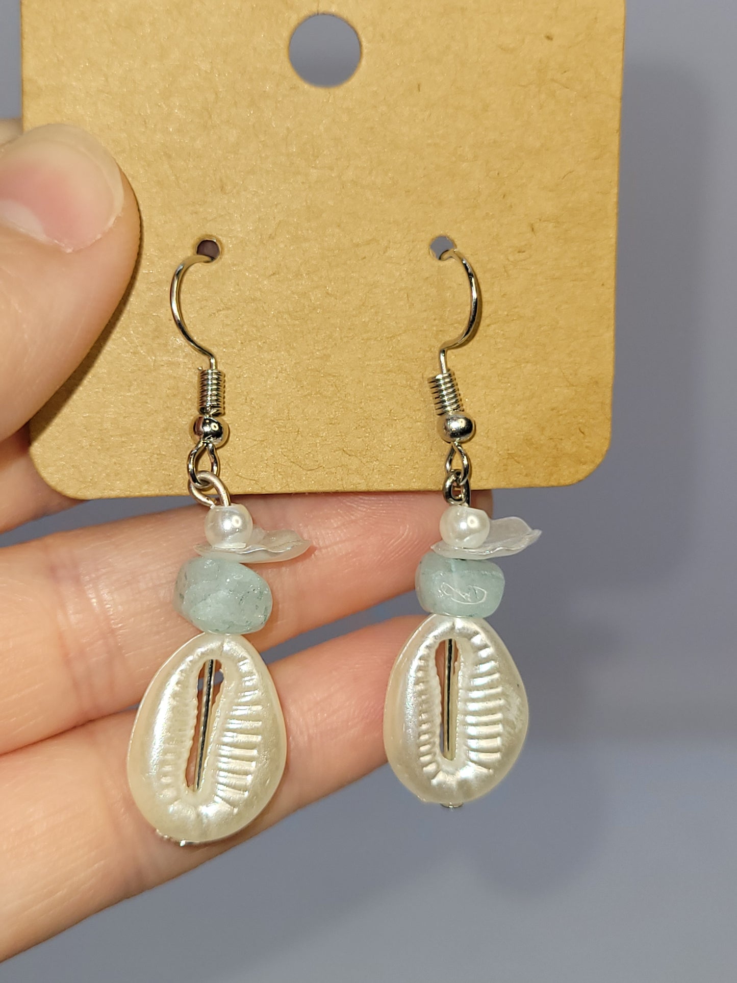 Caribbean Calcite / Seashell Earring/Necklace Set