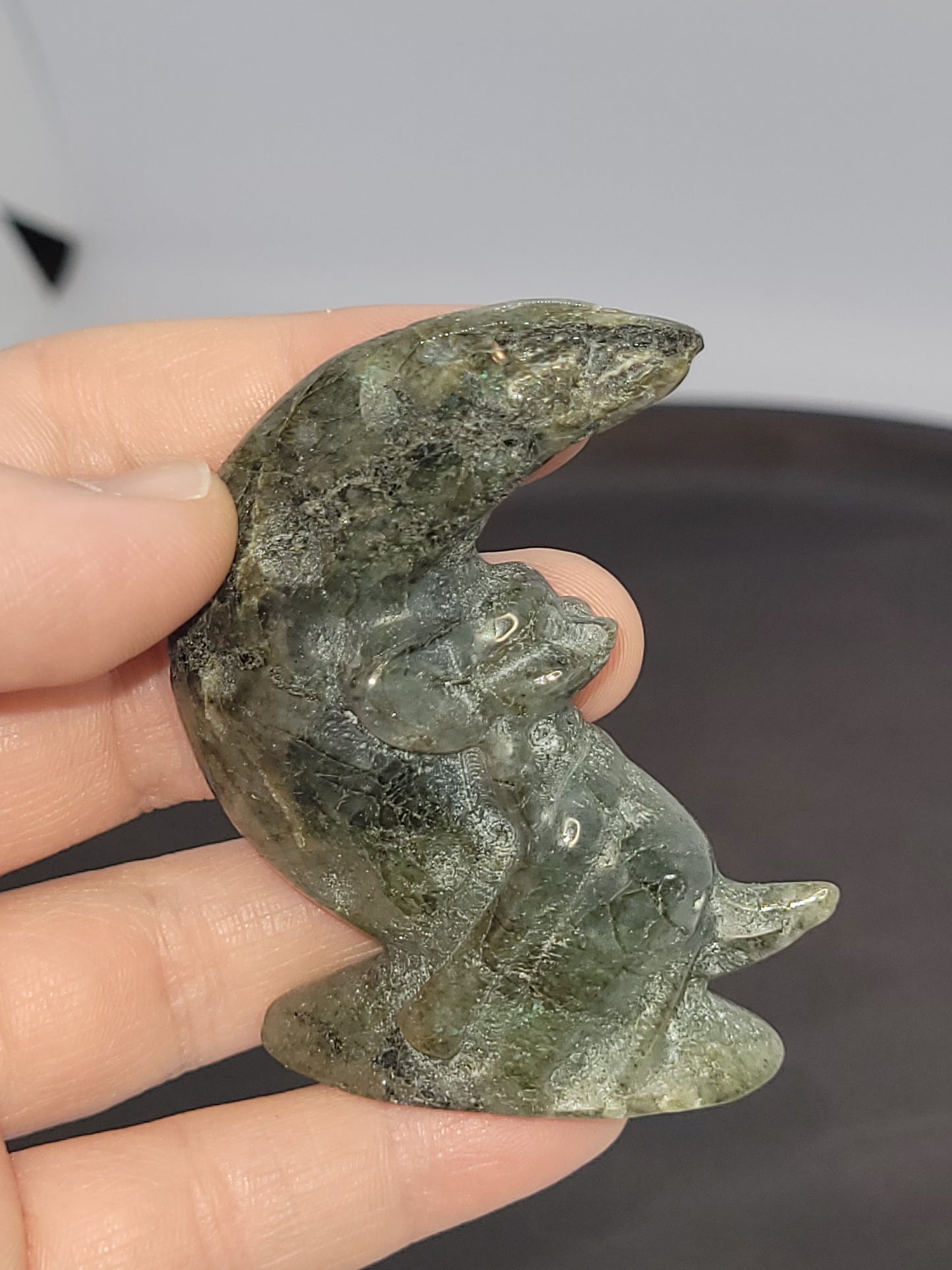 Labradorite Sleepy Jerry Mouse on a Cheese Moon