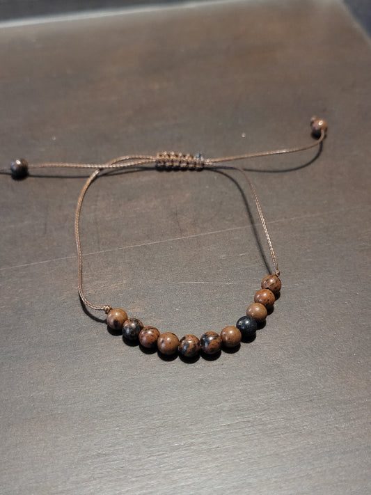Mahogany Obsidian 4mm Adjustable Bracelets
