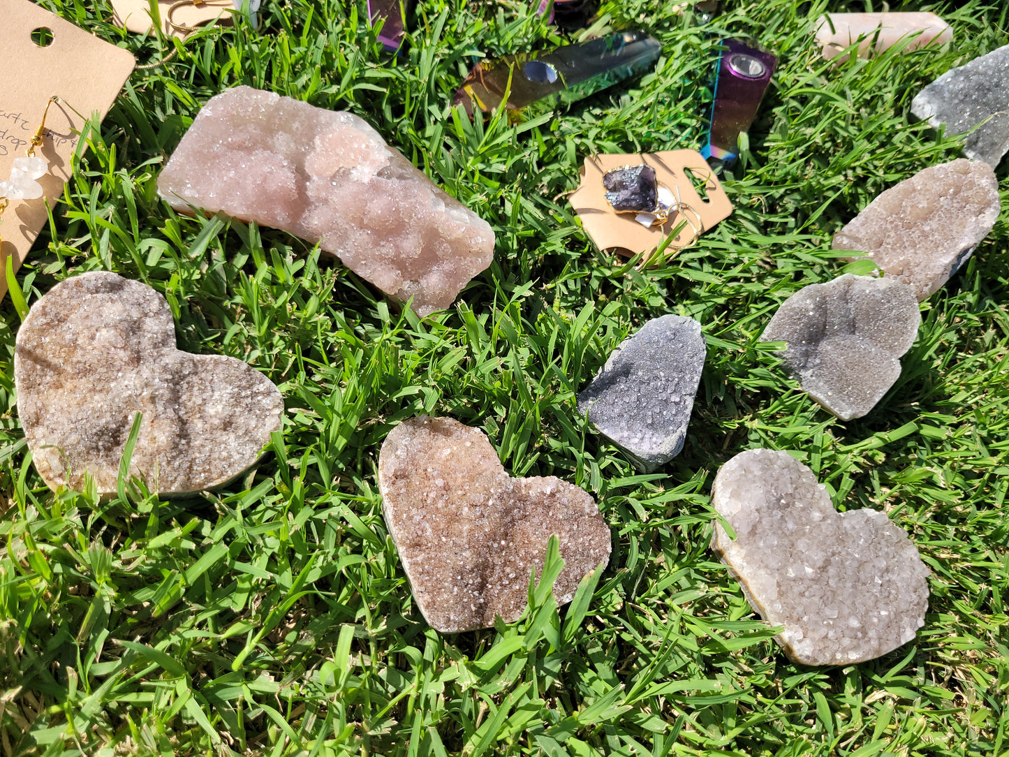 Assorted Raw Amethyst Hearts