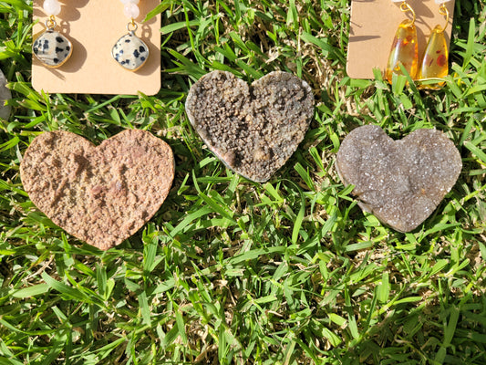 Assorted Raw Amethyst Hearts
