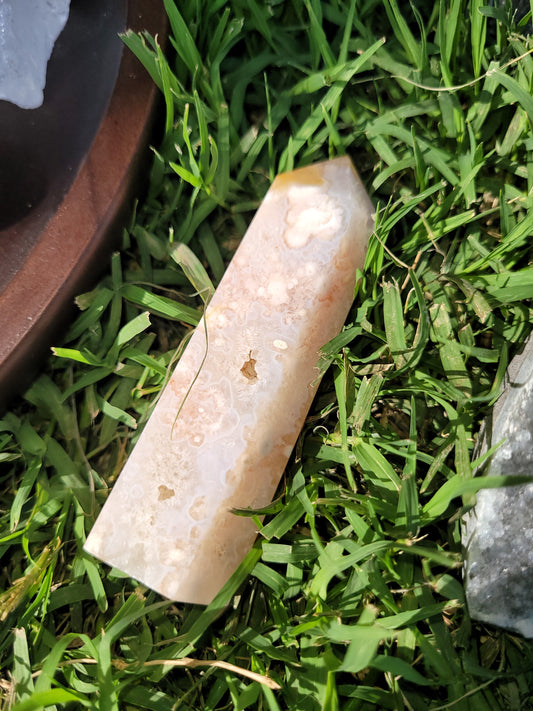 Druzy Pink Amethyst Flower Agate Tower