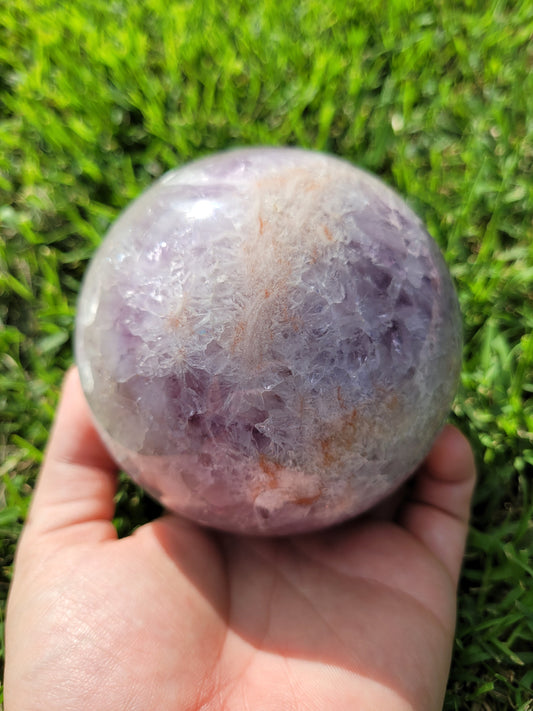 Amethyst Flower Agate Sphere - Large