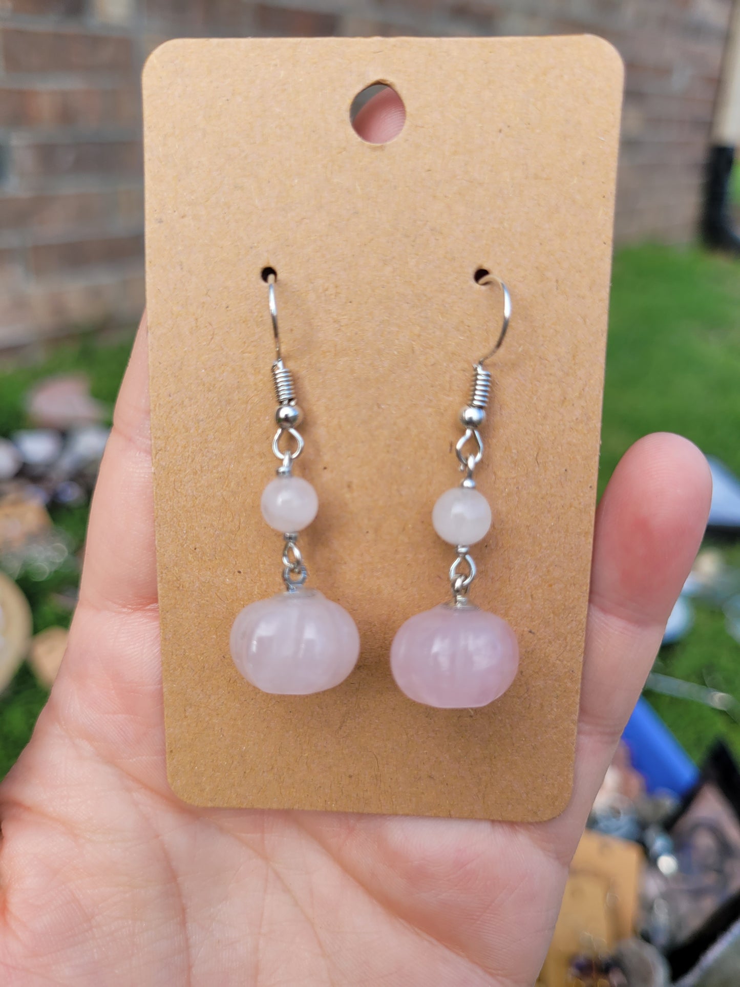 Crystal Pumpkin Earrings - silver