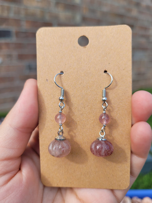 Crystal Pumpkin Earrings - Silver - Handmade