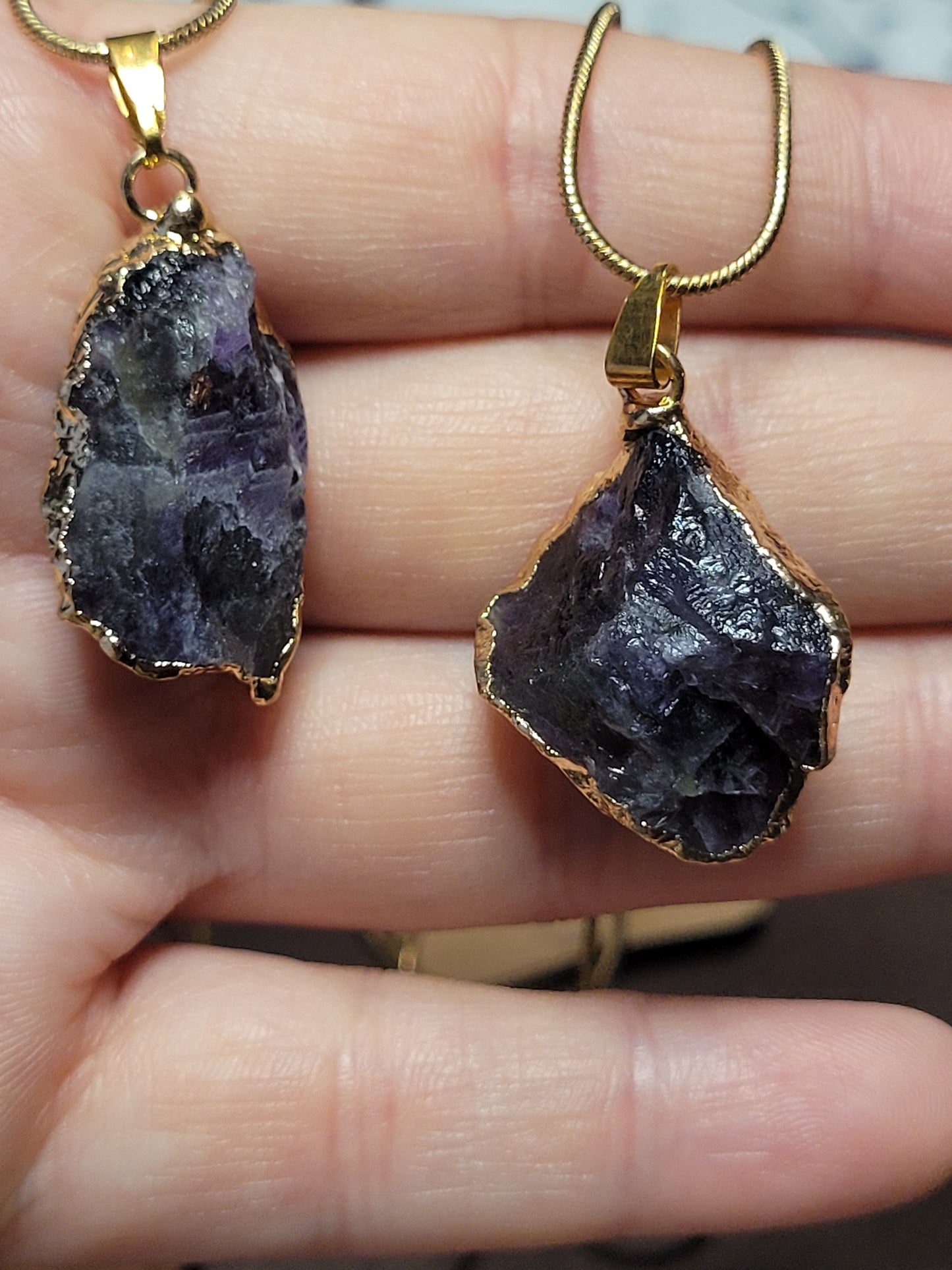 Amethyst, TIger's Eye Necklace/Earrings set