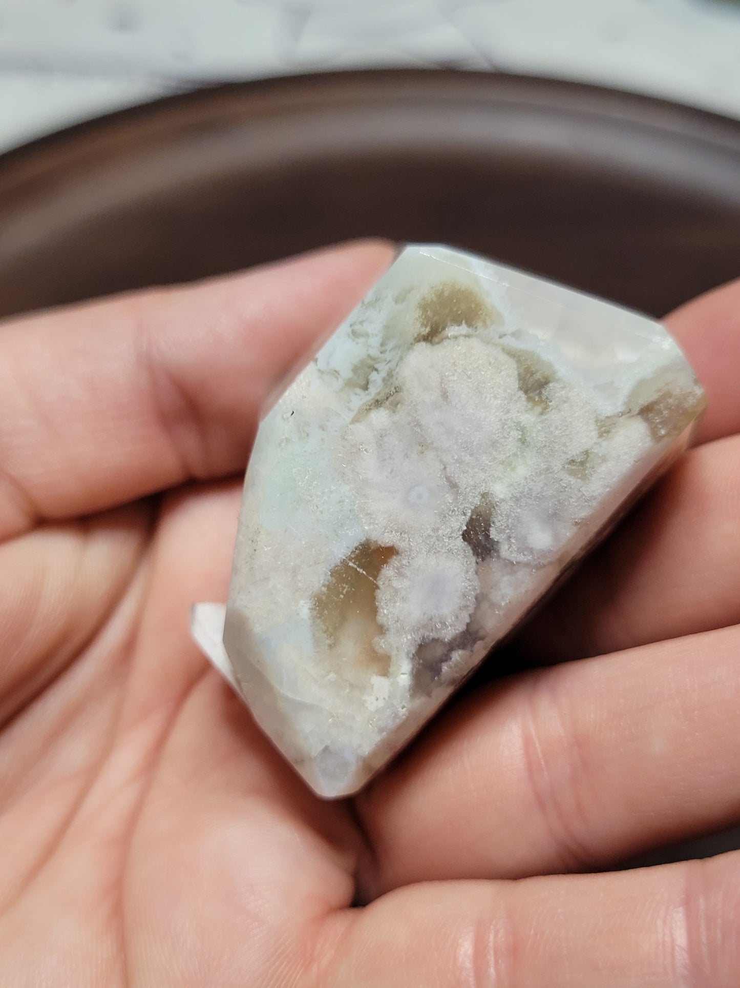 Blue/Cherry Flower Agate Freeforms