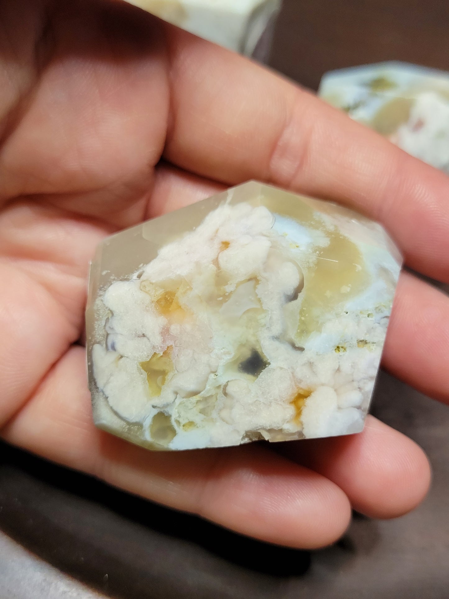 Blue/Cherry Flower Agate Freeforms