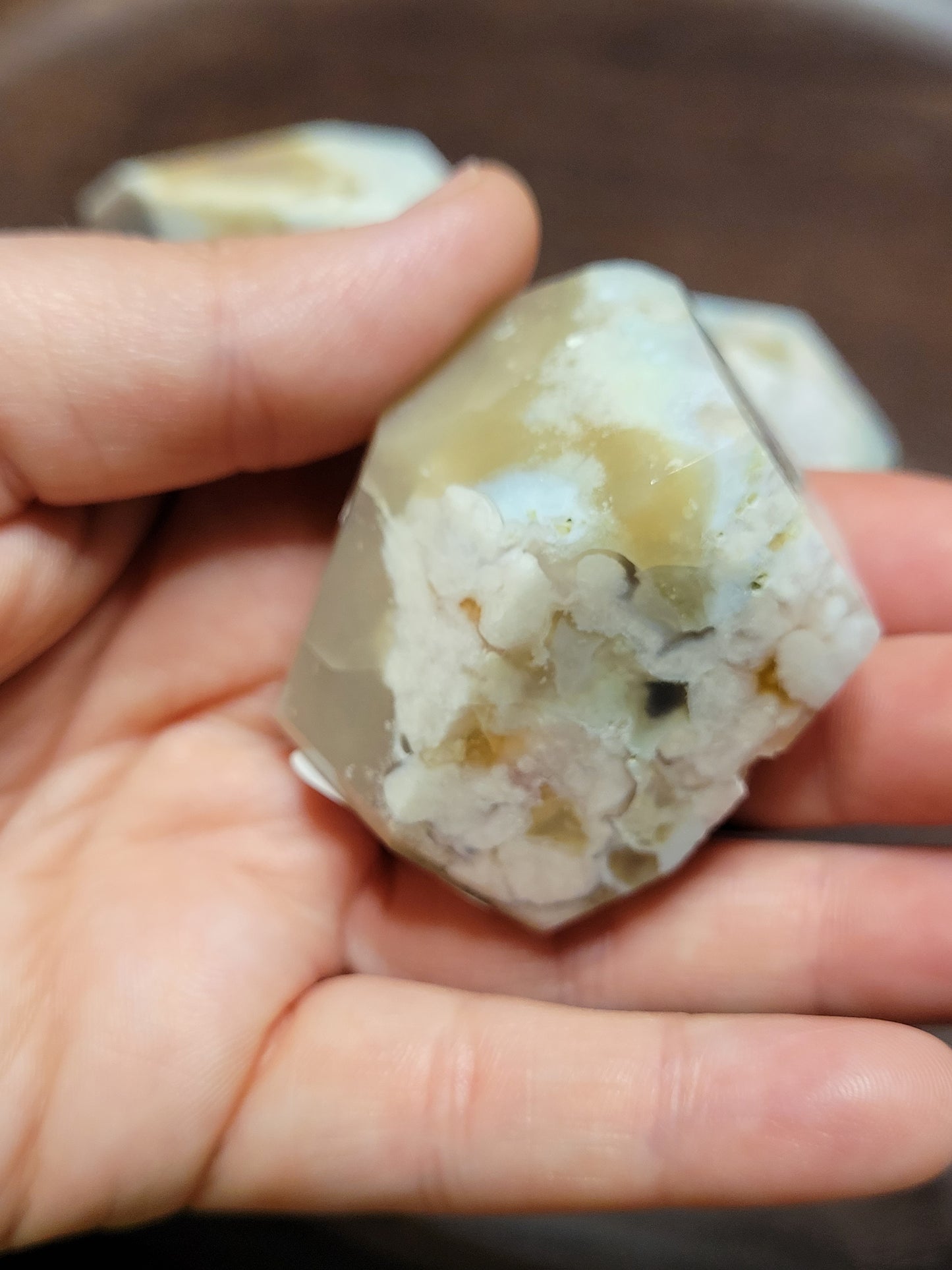 Blue/Cherry Flower Agate Freeforms