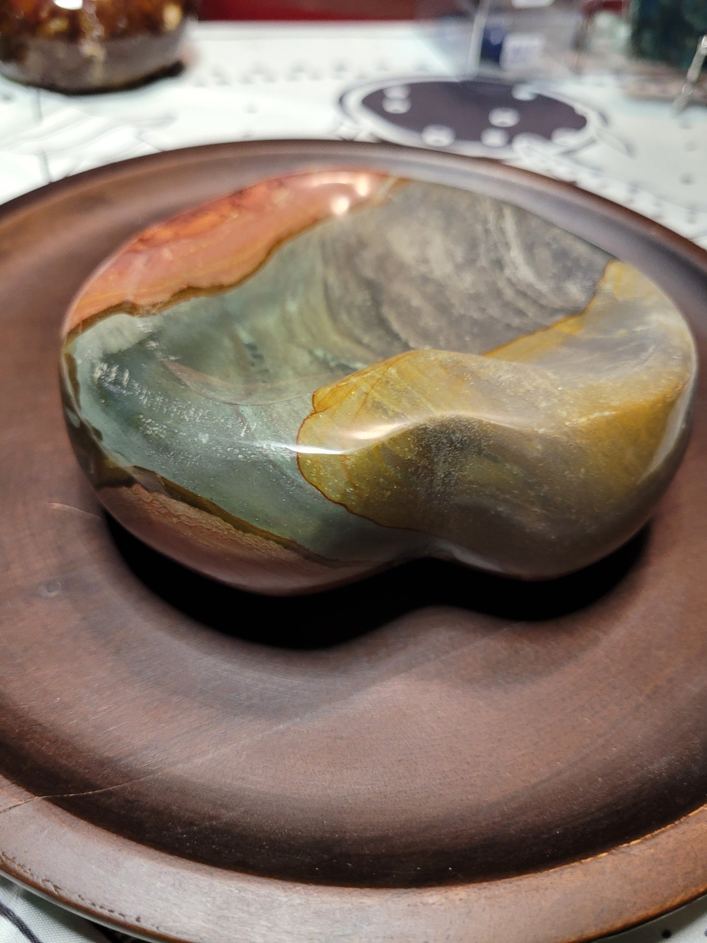 Large Polychrome Jasper Heart Bowl