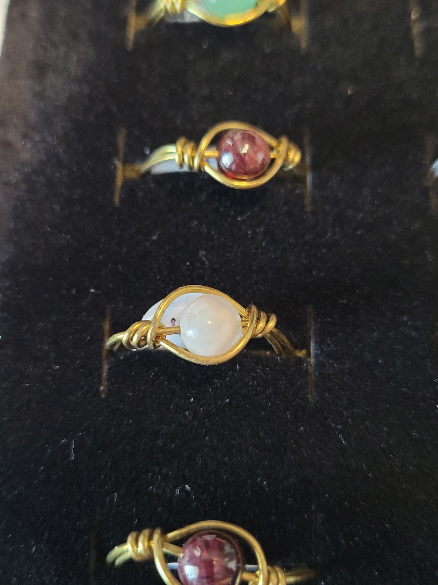 Gold & Silver Wire Wrapped Fidget Bead Rings