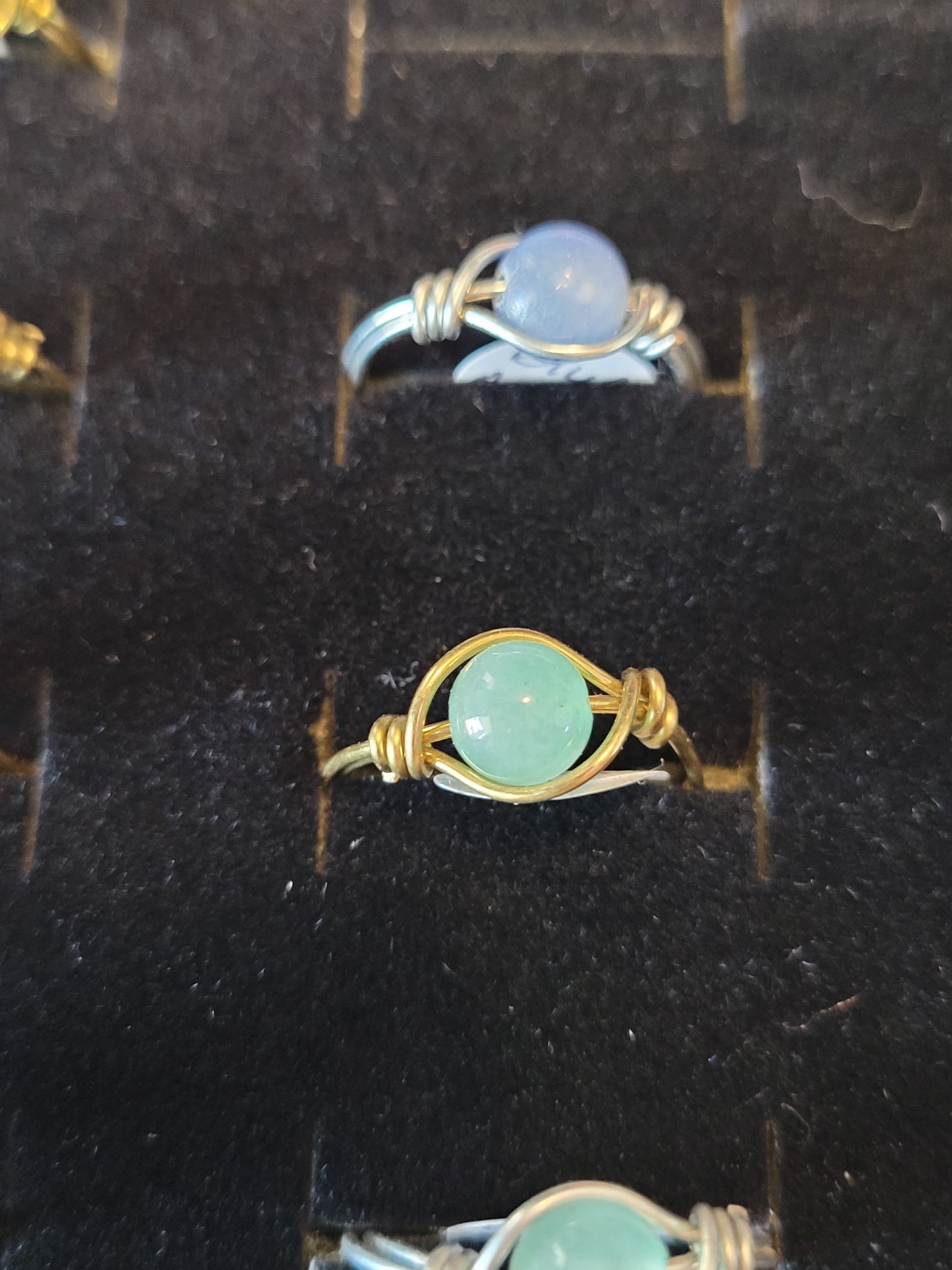 Gold & Silver Wire Wrapped Fidget Bead Rings
