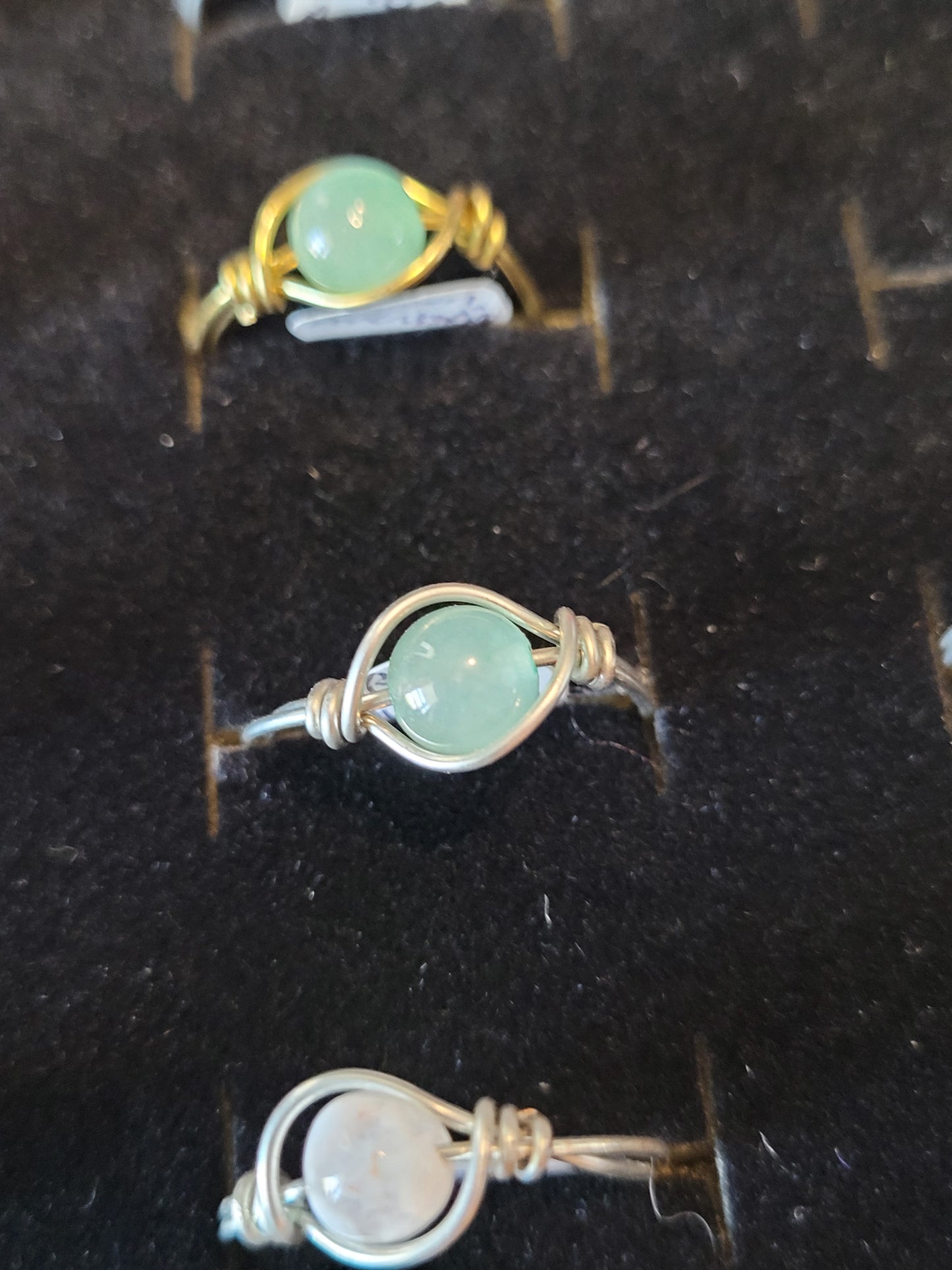 Gold & Silver Wire Wrapped Fidget Bead Rings