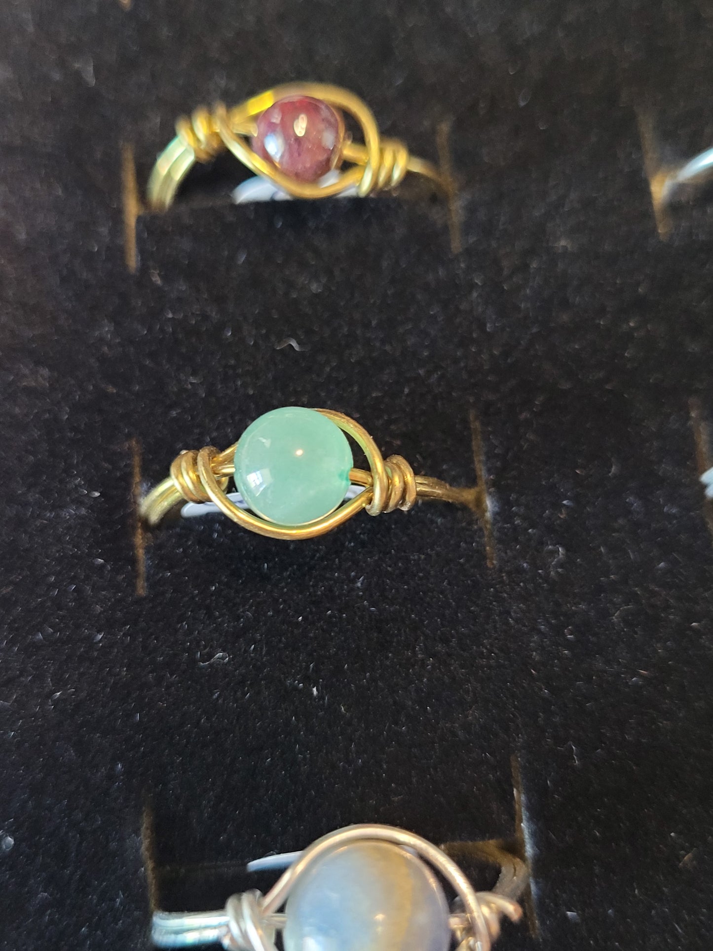 Gold & Silver Wire Wrapped Fidget Bead Rings