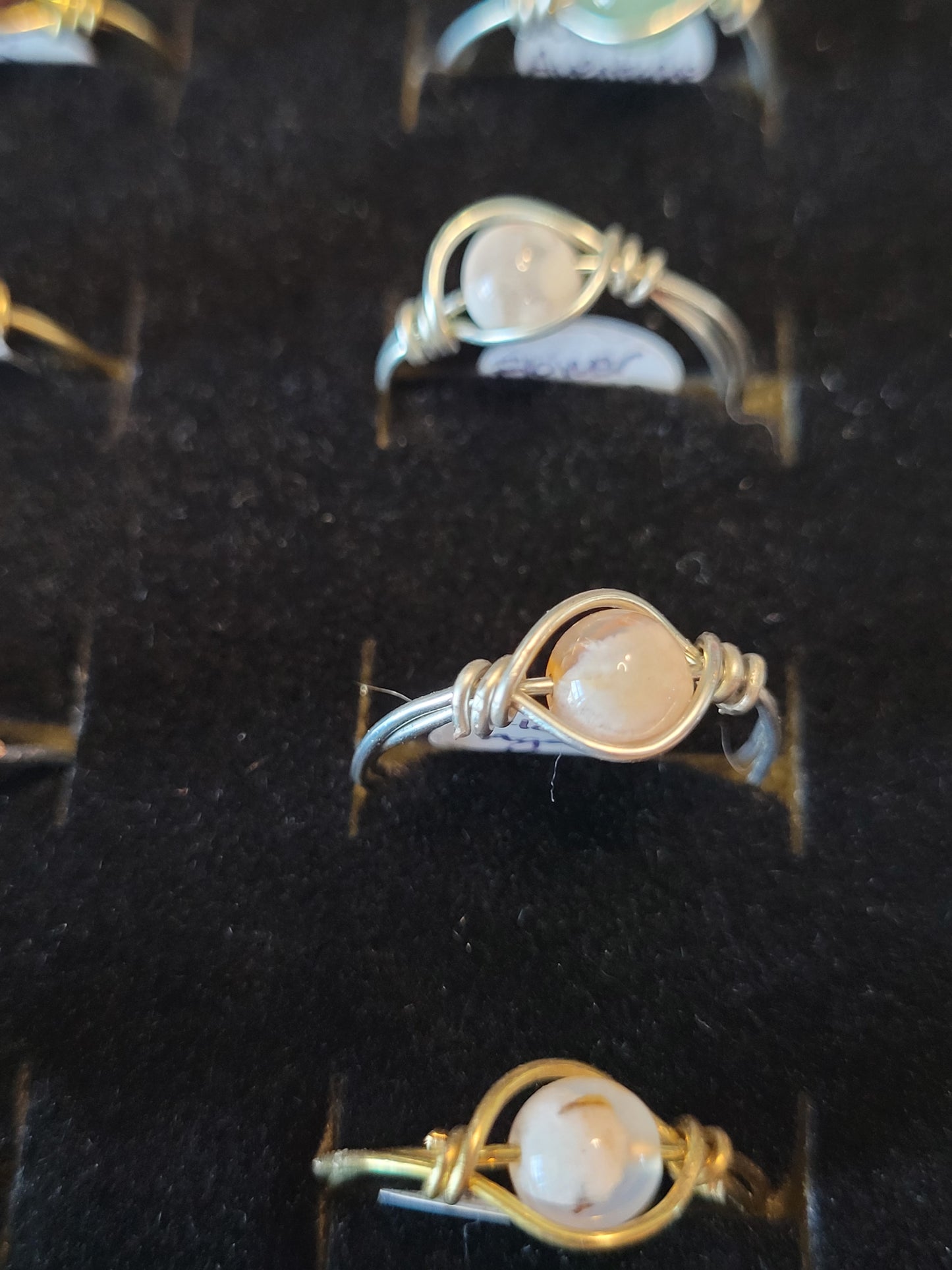 Gold & Silver Wire Wrapped Fidget Bead Rings