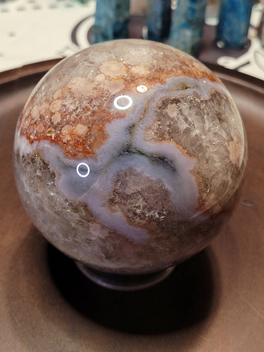 Cherry Flower Agate Spheres