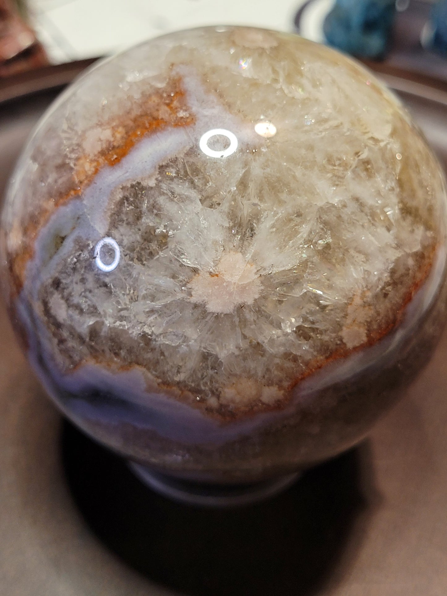 Cherry Flower Agate Spheres