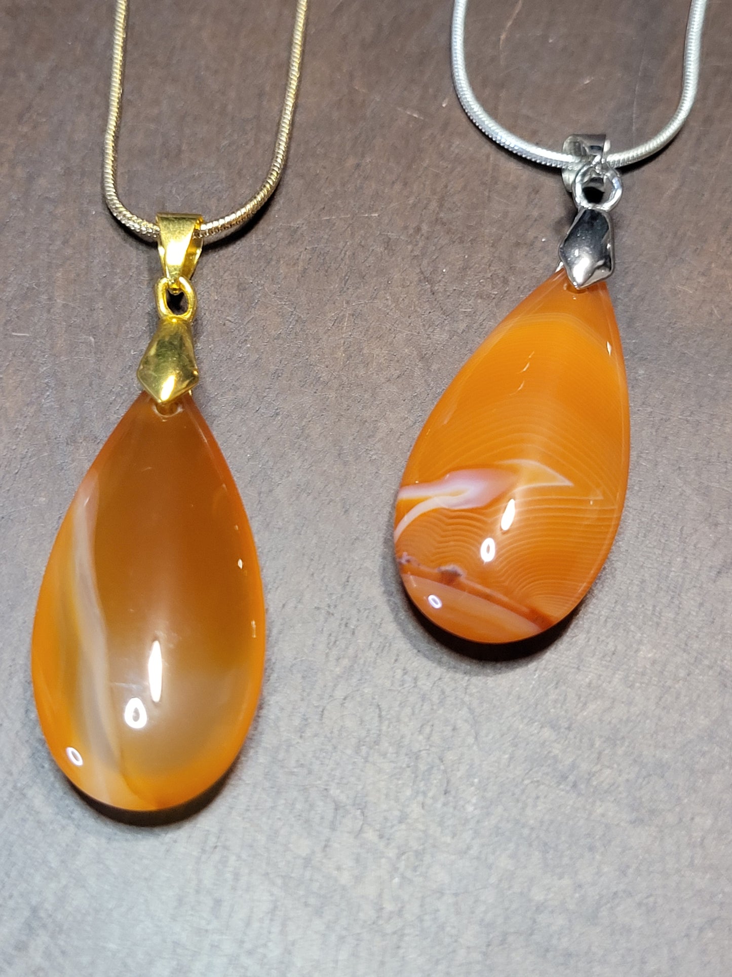 Carnelian Teardrop Necklaces