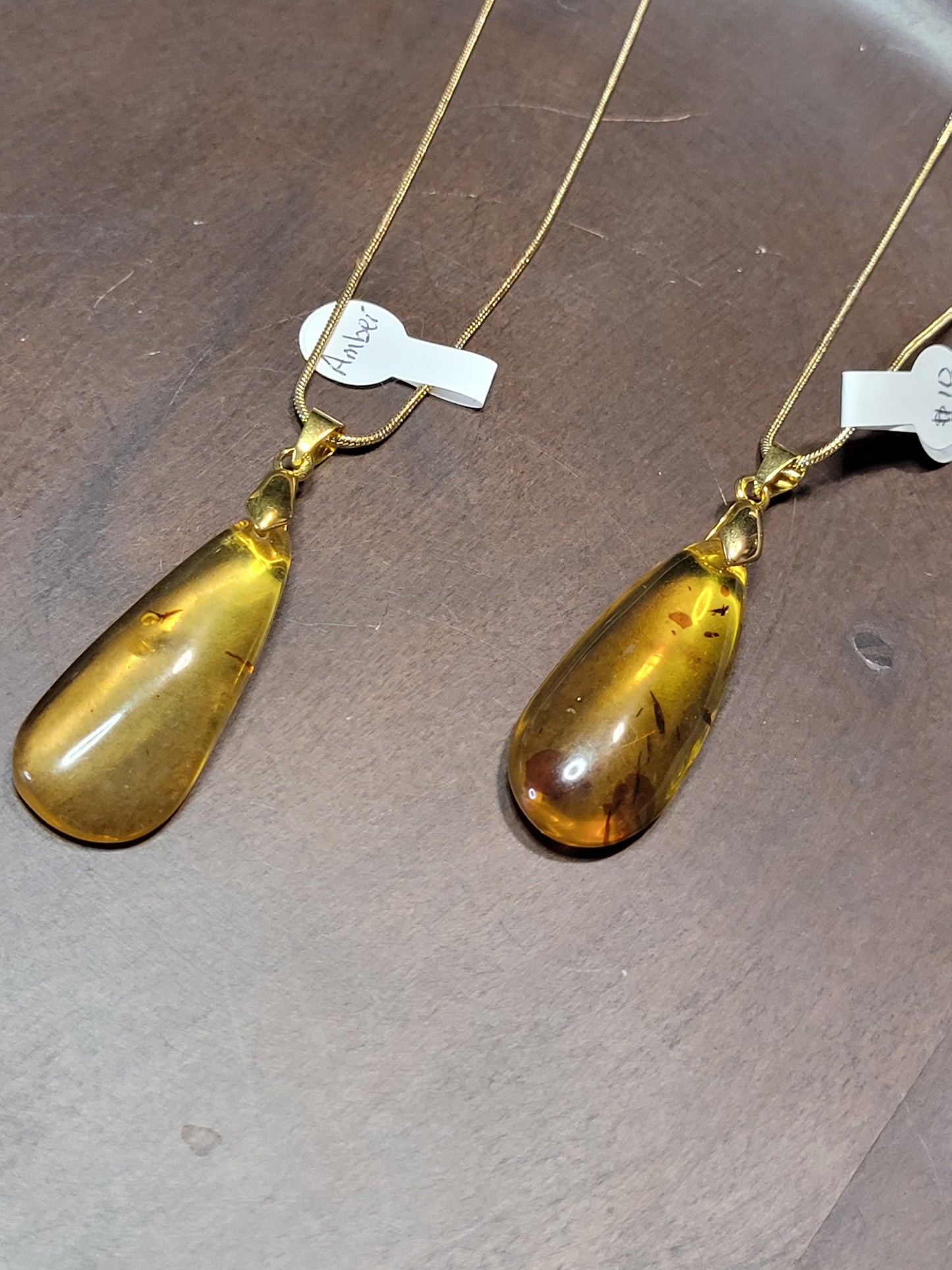Amber Teardrop Necklace