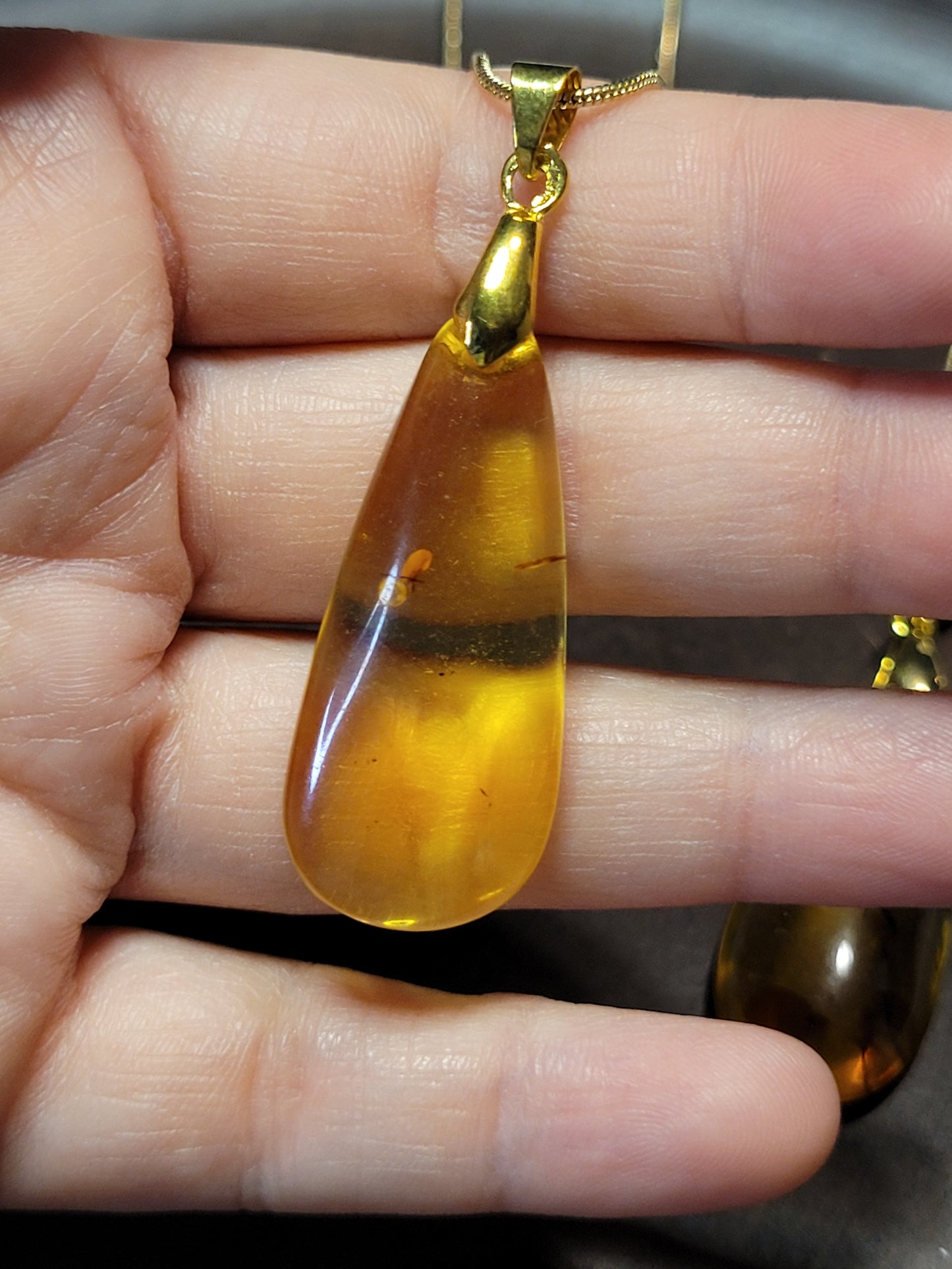 Amber Teardrop Necklace