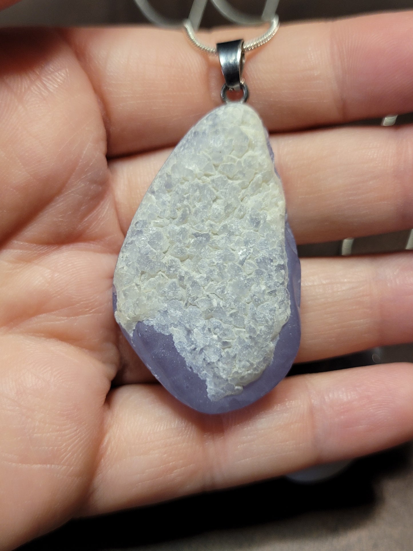 Blue Lace Agate Pendant Necklace