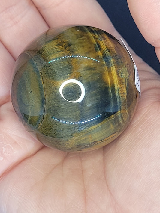 Blue/Yellow Tiger's Eye Sphere - misfit