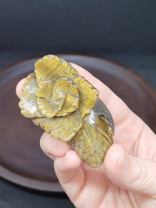 Tiger's Eye Rose/Leaf - Small