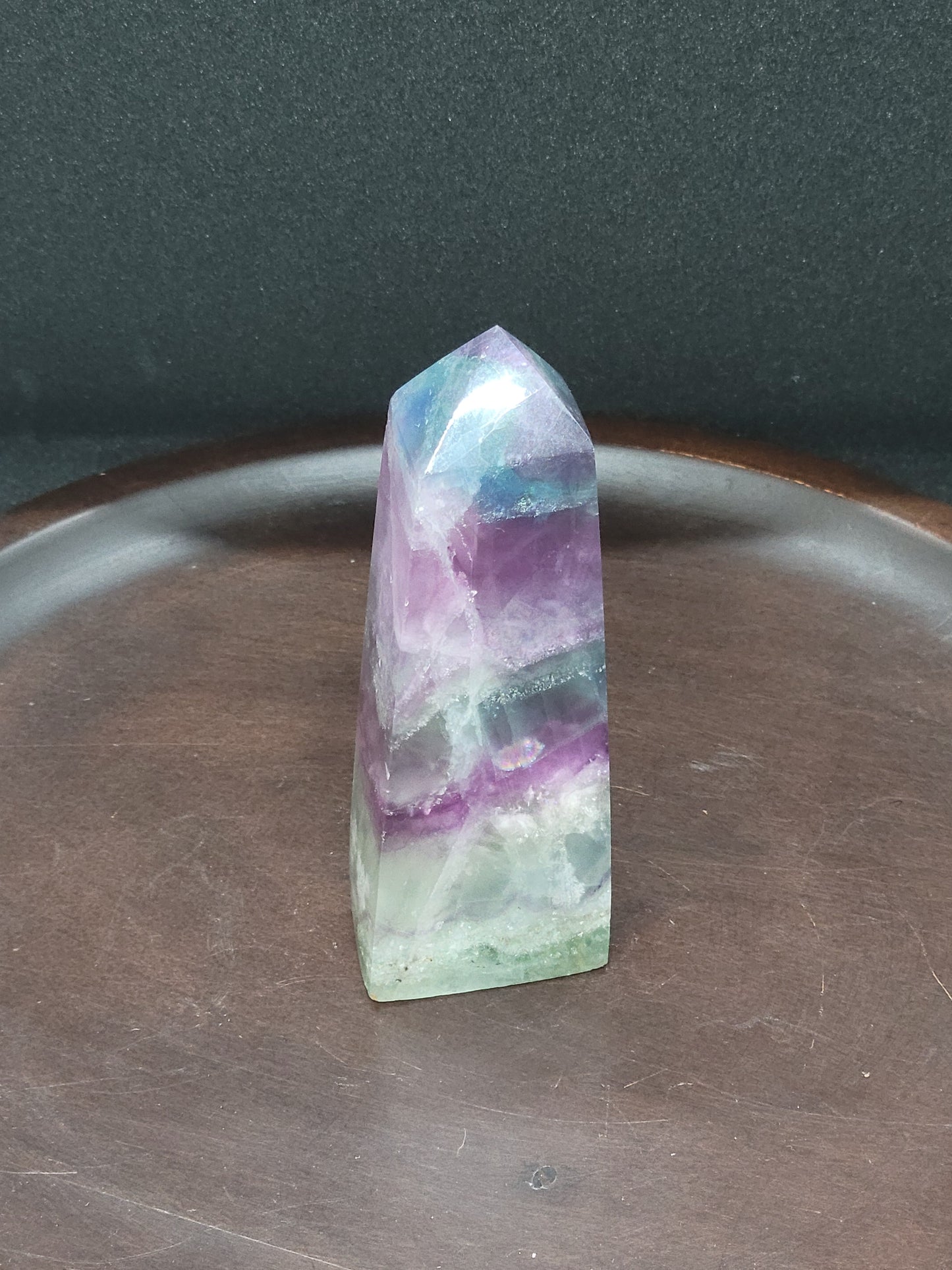 Rainbow Fluorite Tower - Square Cut