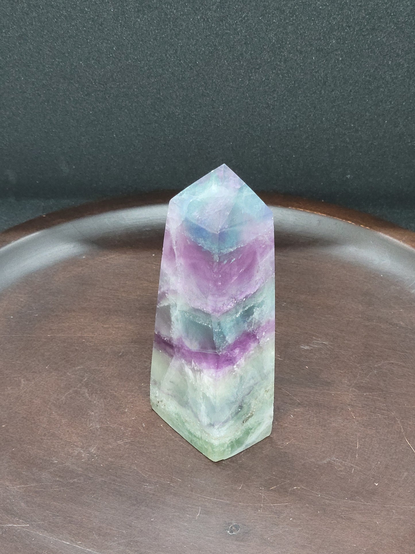 Rainbow Fluorite Tower - Square Cut