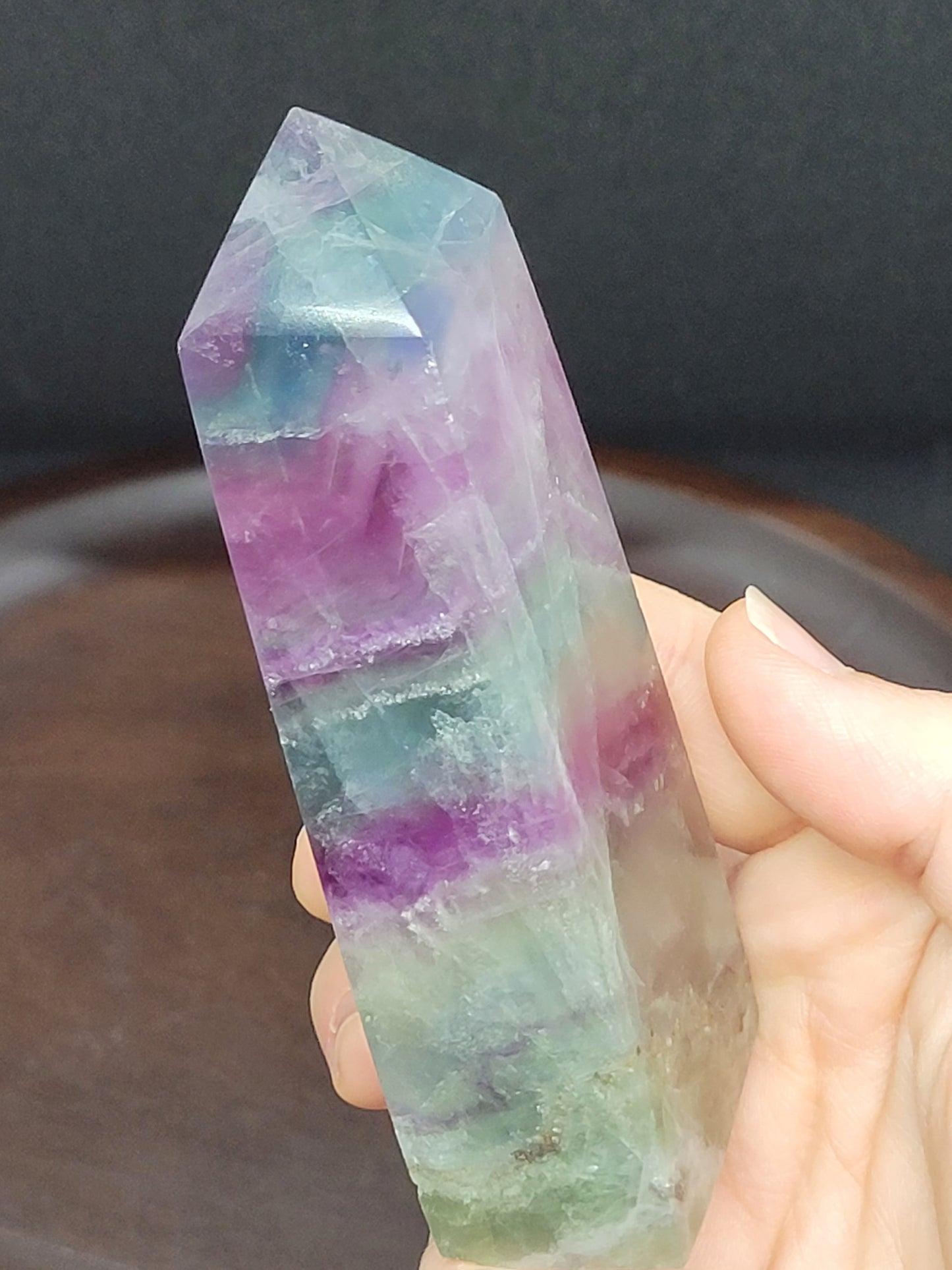 Rainbow Fluorite Tower - Square Cut