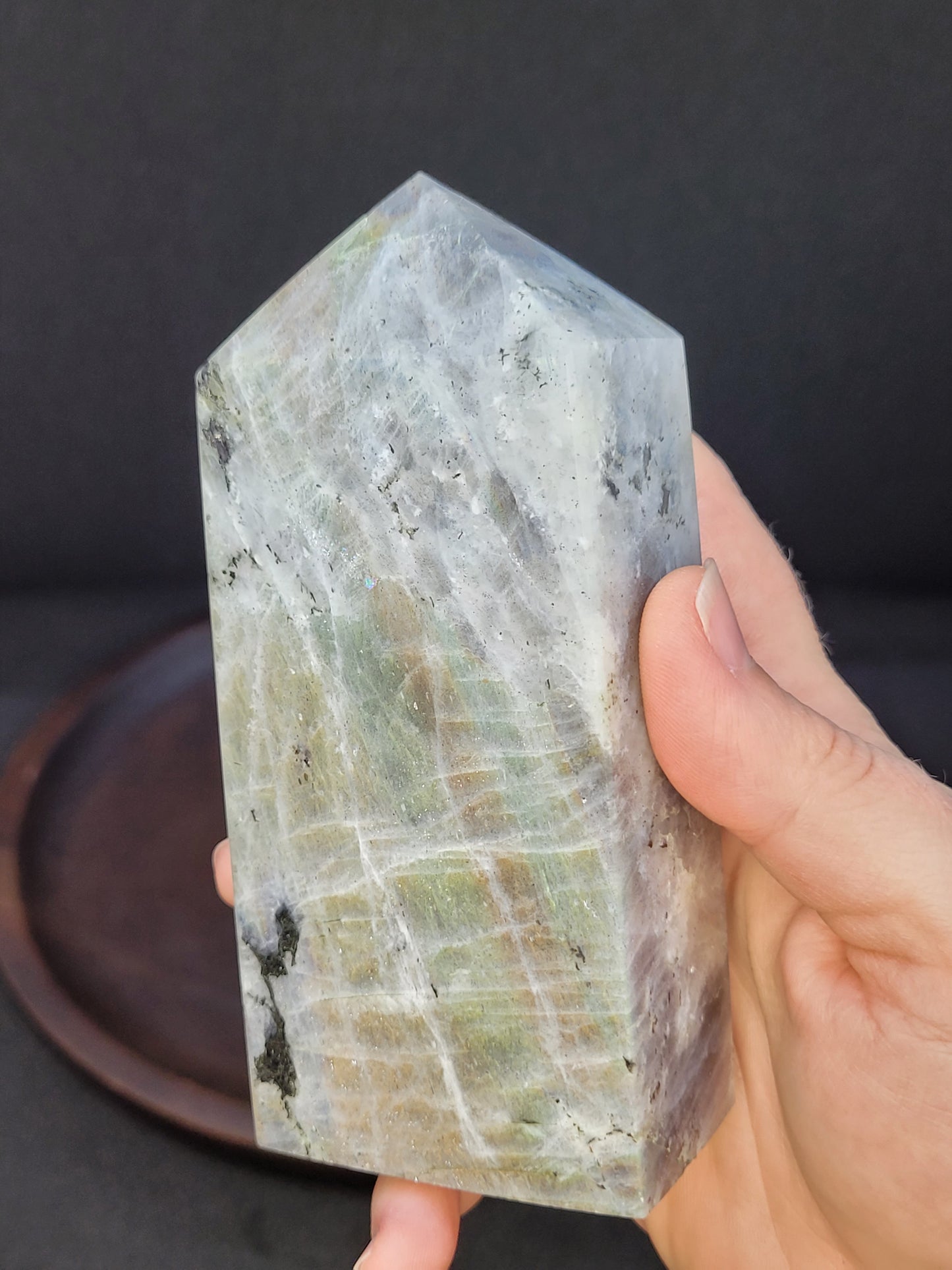 Large Golden/Orange Flash Labradorite Tower