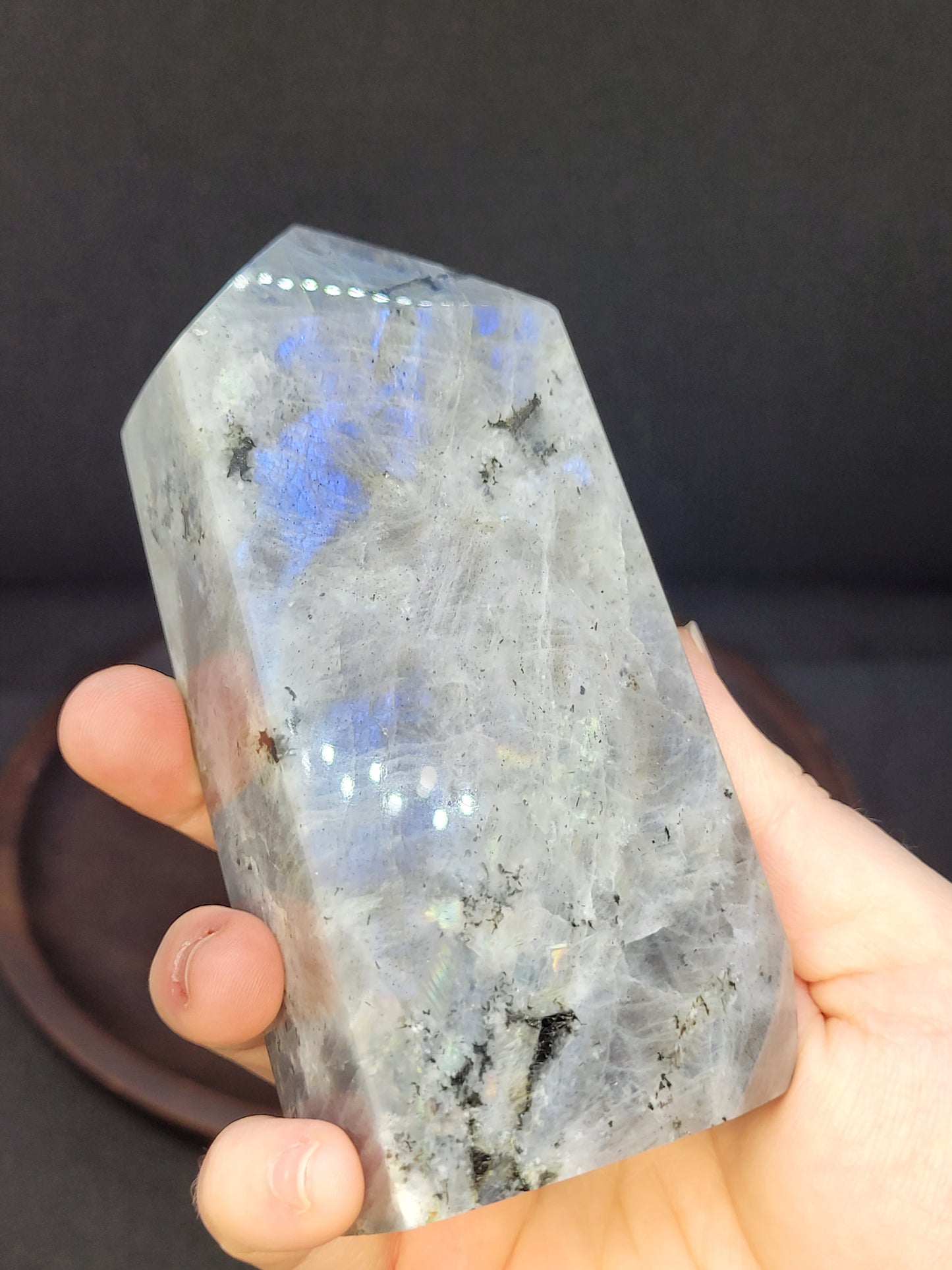 Large Golden/Orange Flash Labradorite Tower