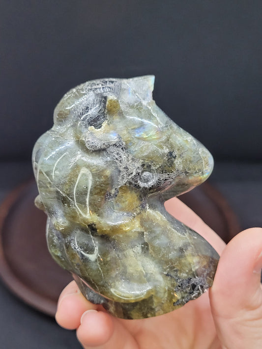 Labradorite Unicorn Carving