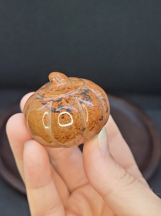 Mahogany Obsidian Pumpkin - Small