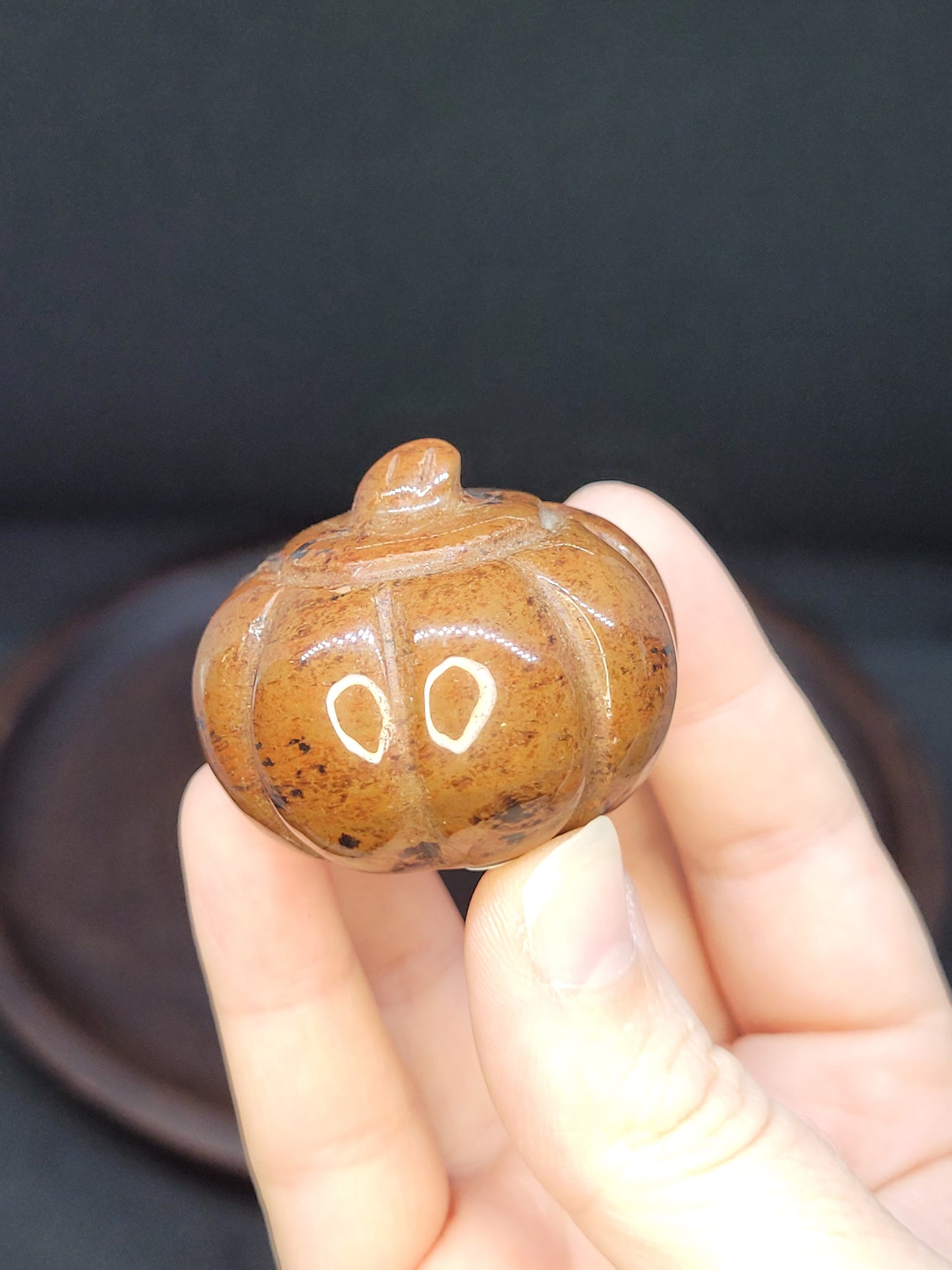 Mahogany Obsidian Pumpkin - Small