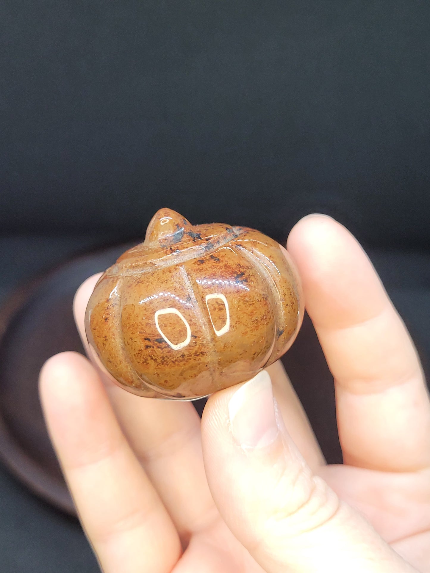 Mahogany Obsidian Pumpkin - Small