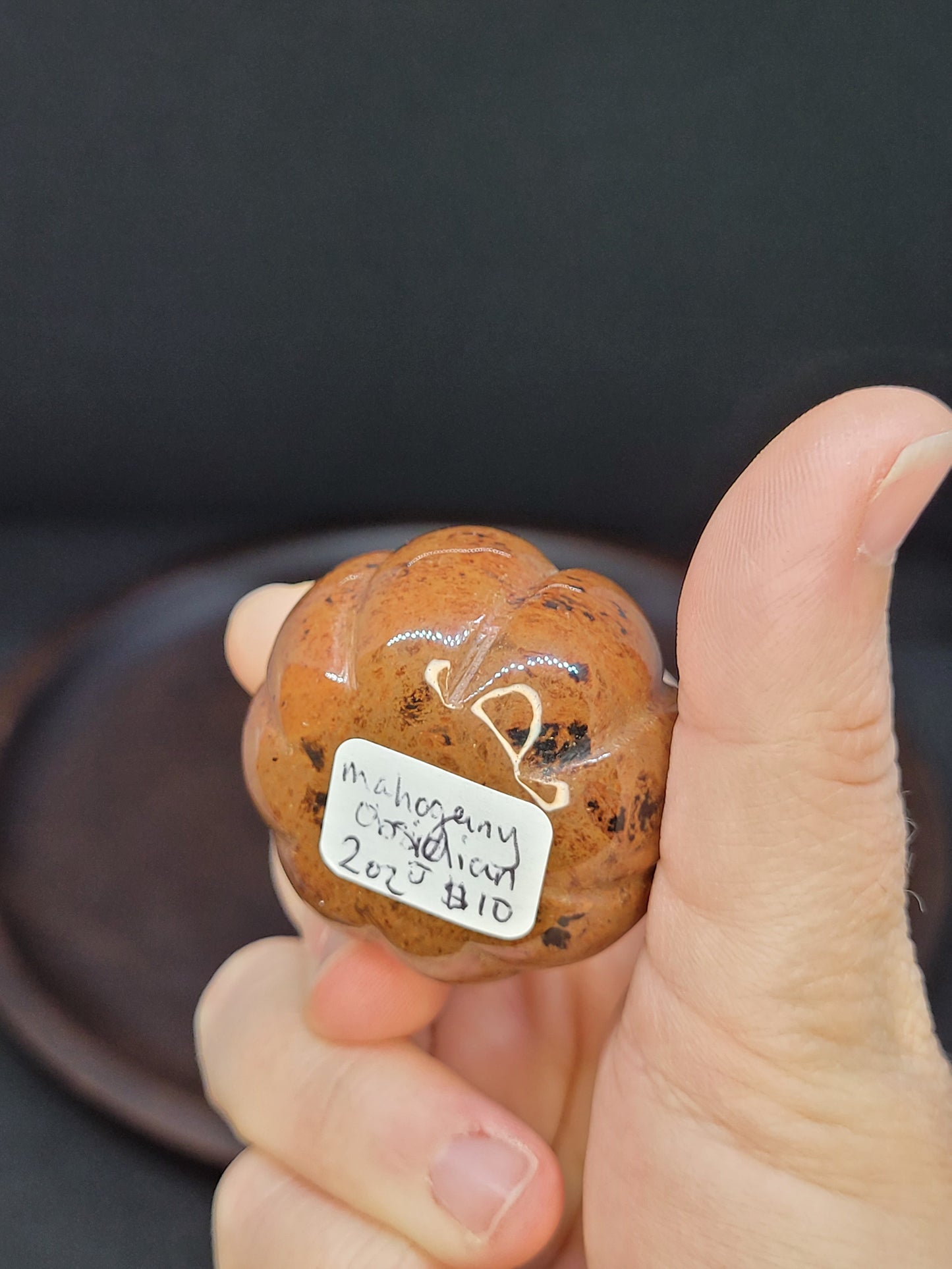 Mahogany Obsidian Pumpkin - Small