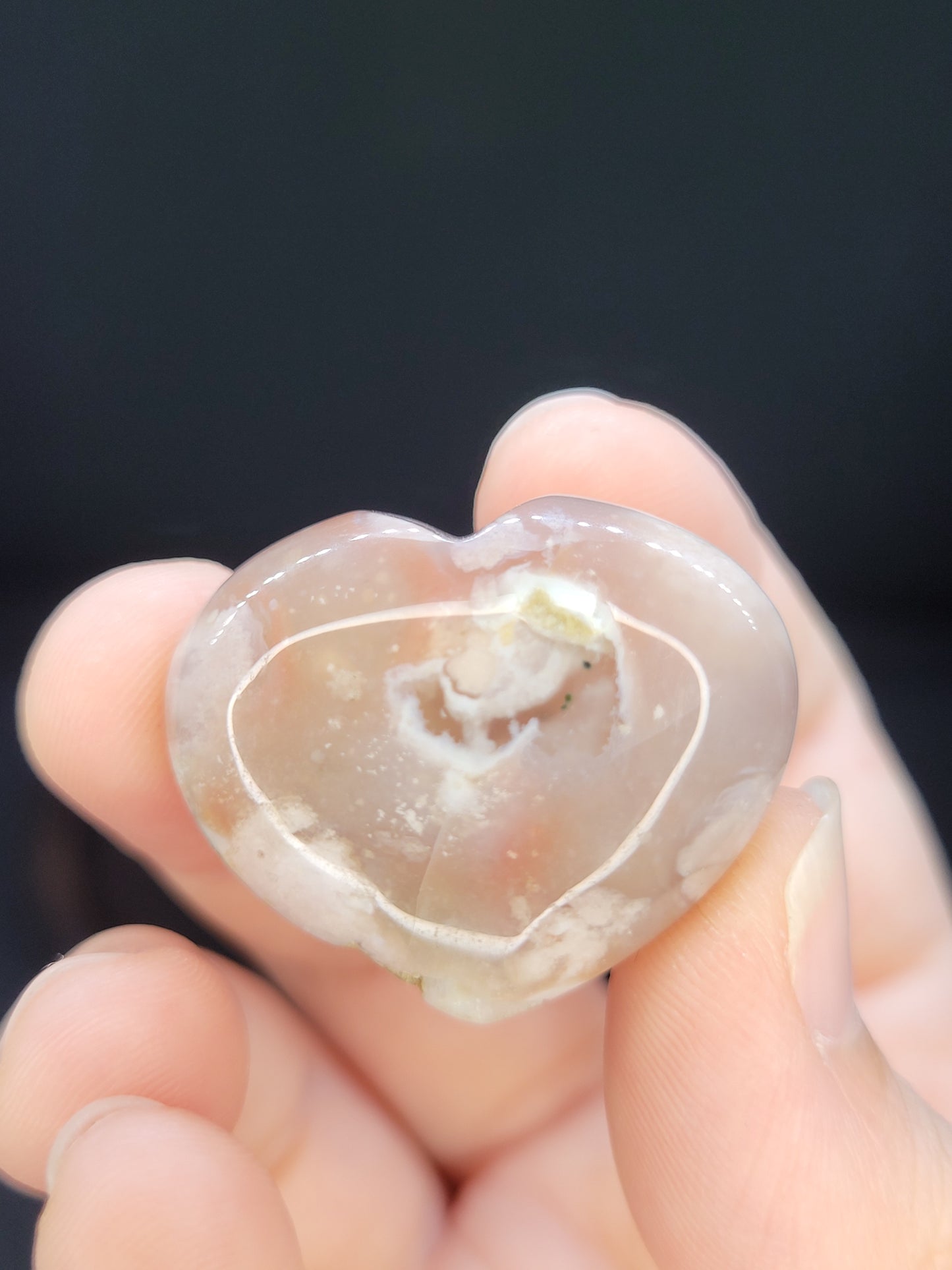 Flower Agate Heart - Mini