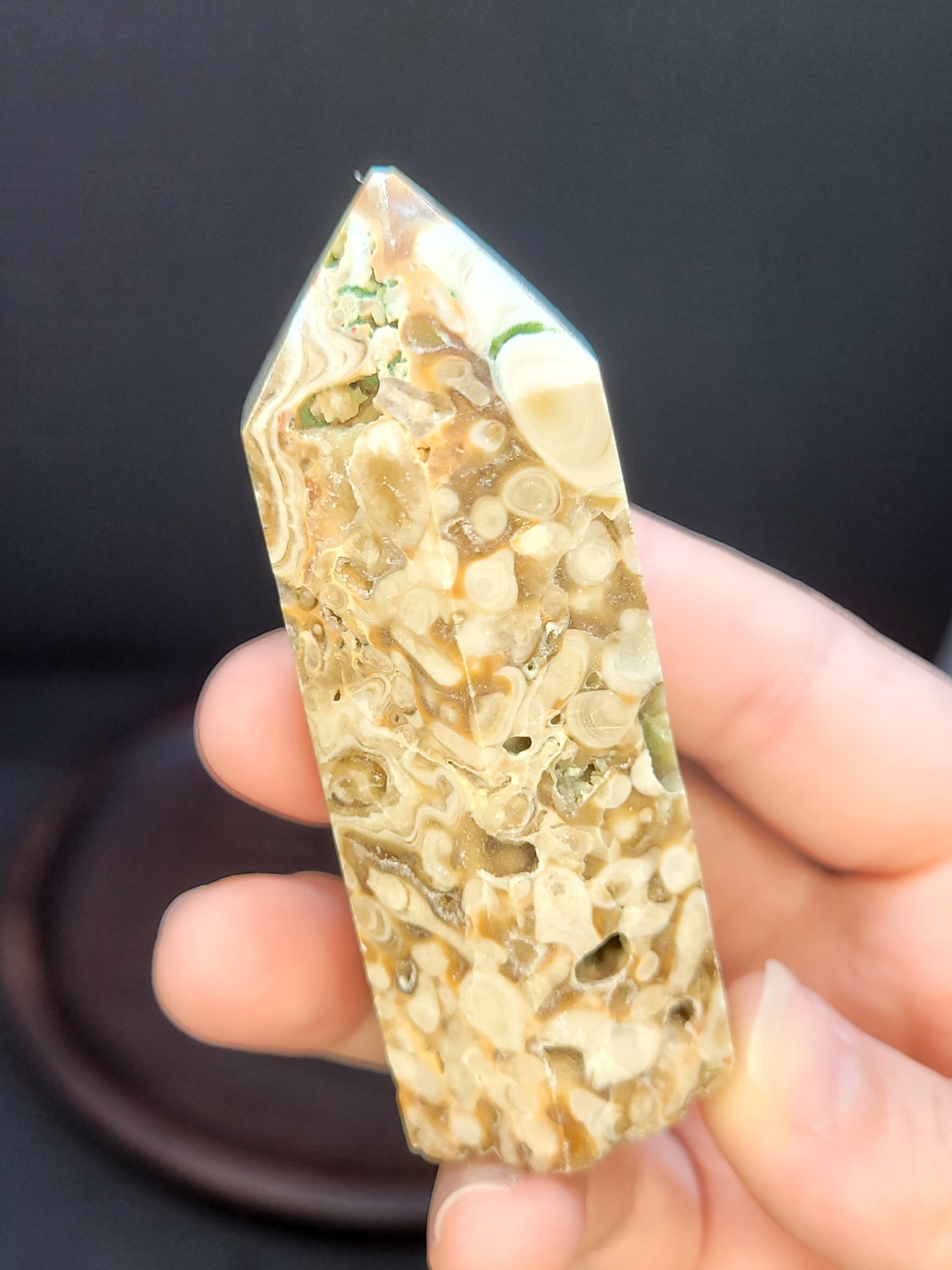 Amber Calcite tower - small