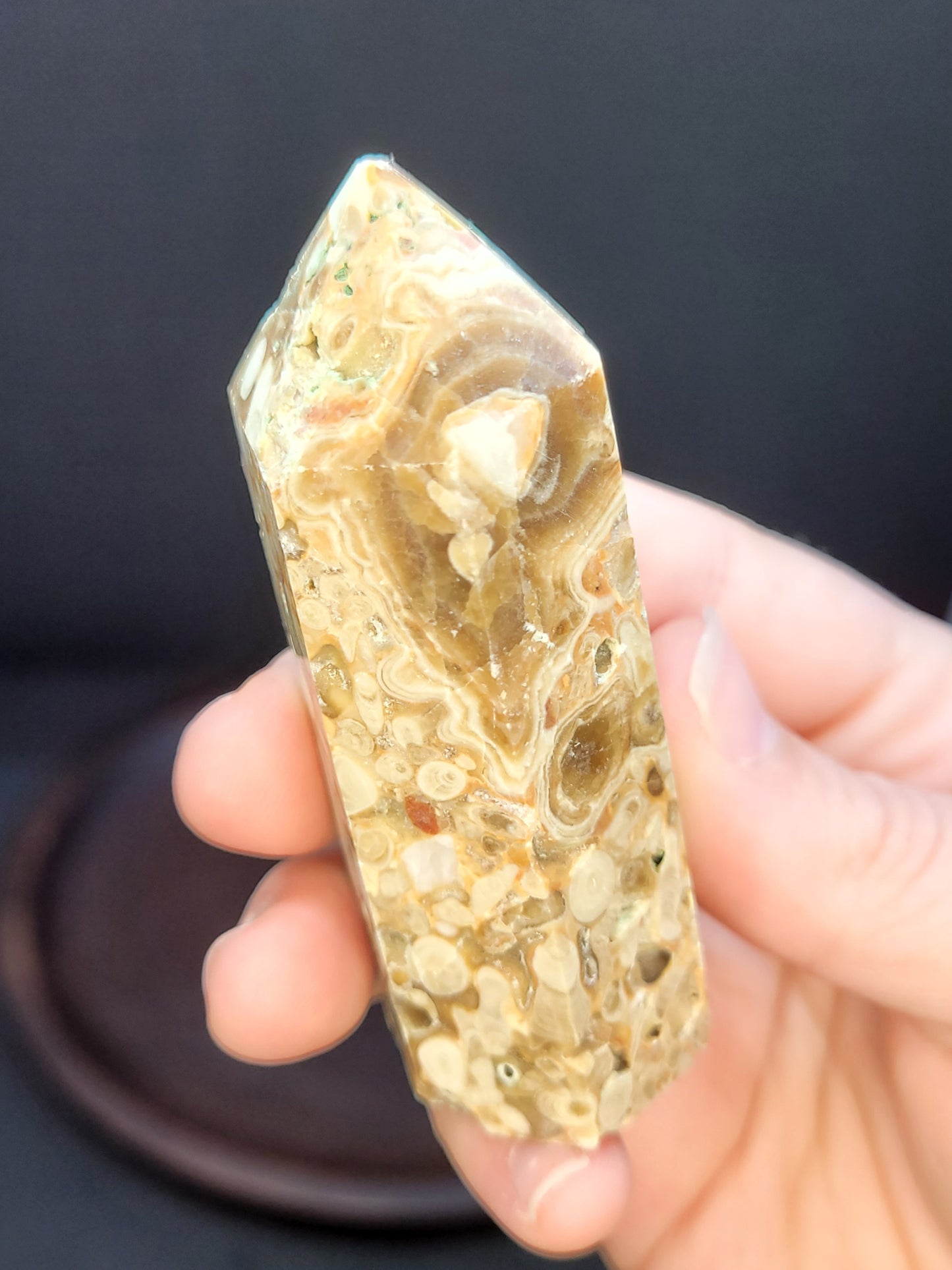 Amber Calcite tower - small