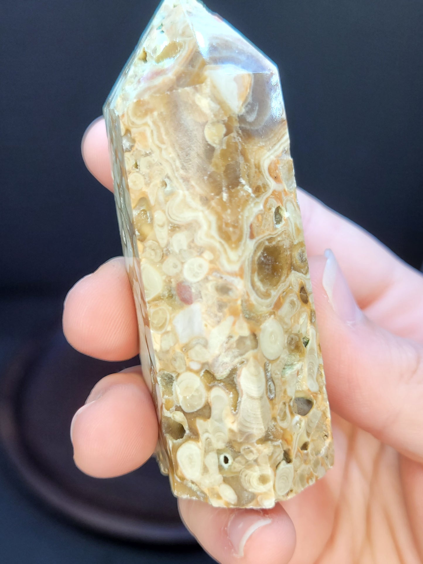 Amber Calcite tower - small