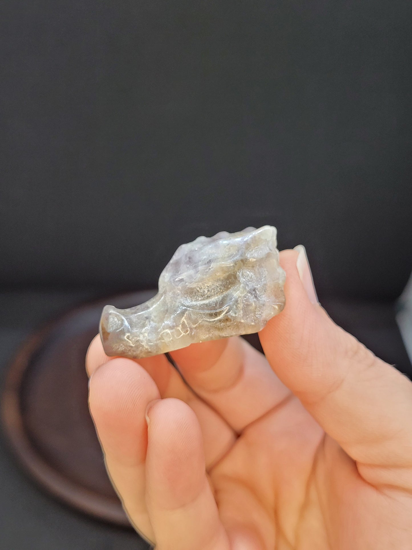 Smoky Amethyst Dragon Head - mini