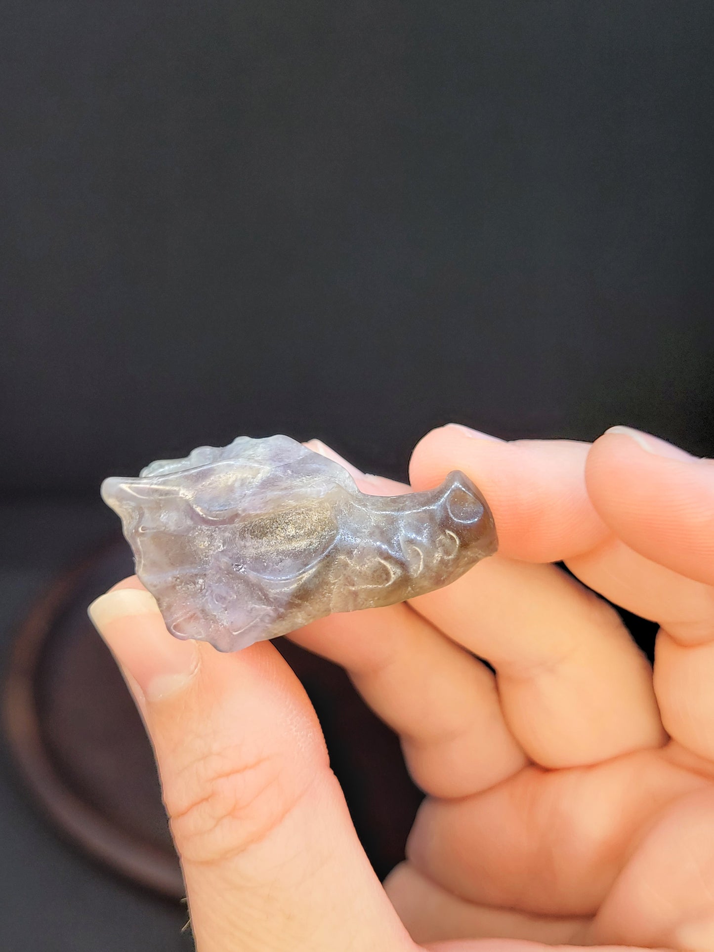 Smoky Amethyst Dragon Head - mini