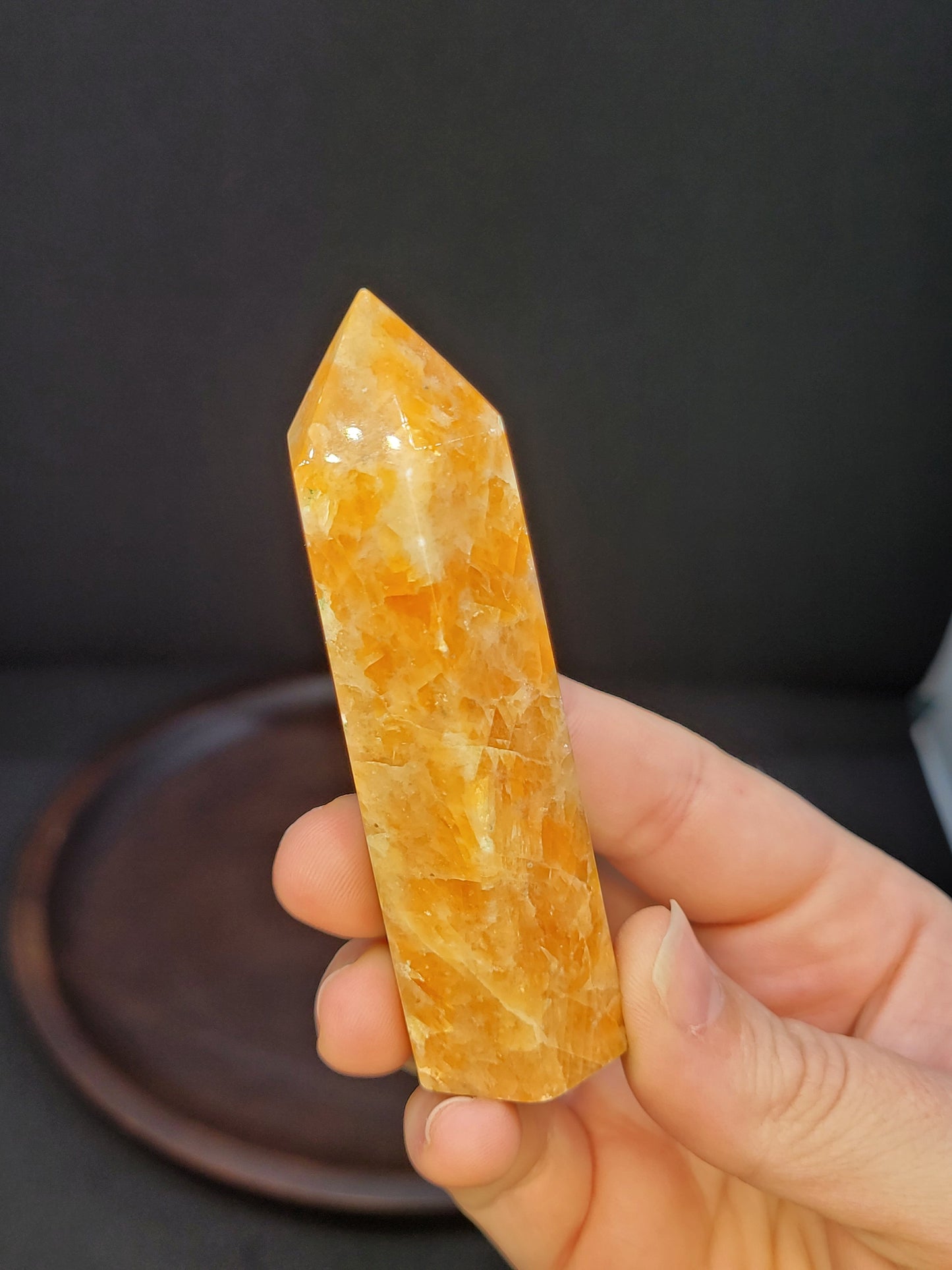 Orange Calcite tower - small