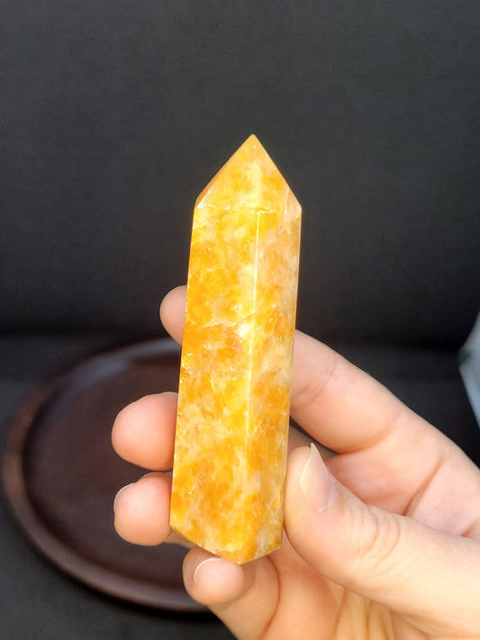 Orange Calcite tower - small