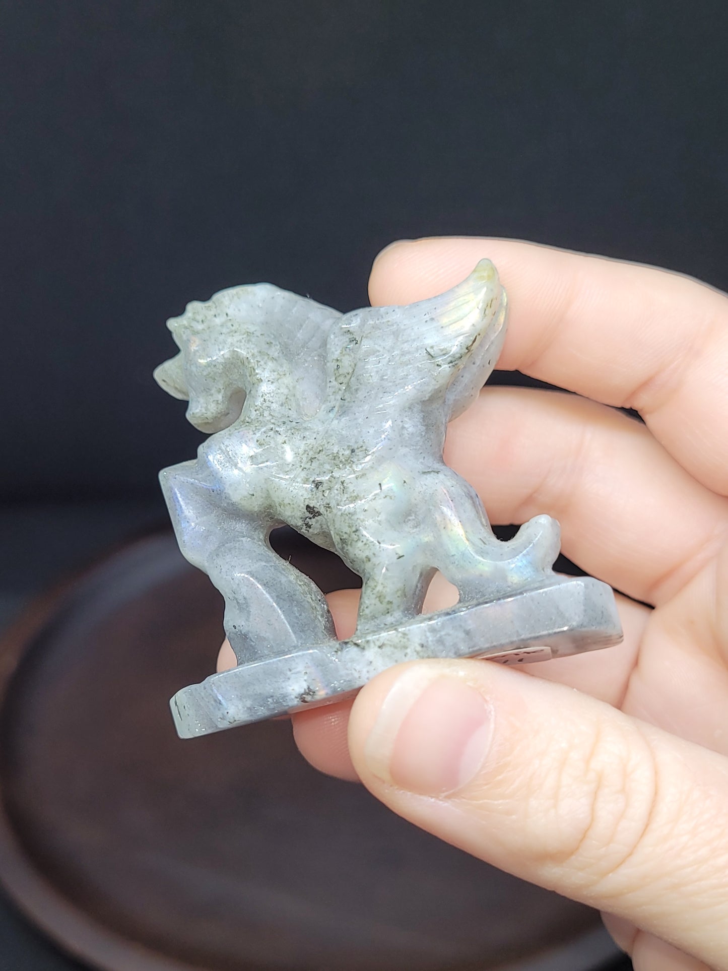 Labradorite Alicorn carving - small