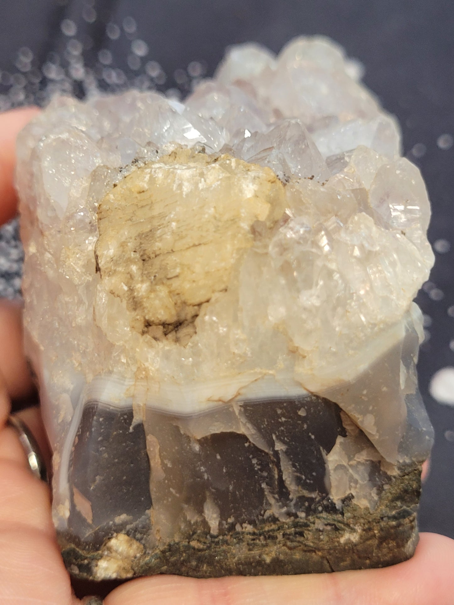 Amethyst, Blue Agate, Calcite Specimen