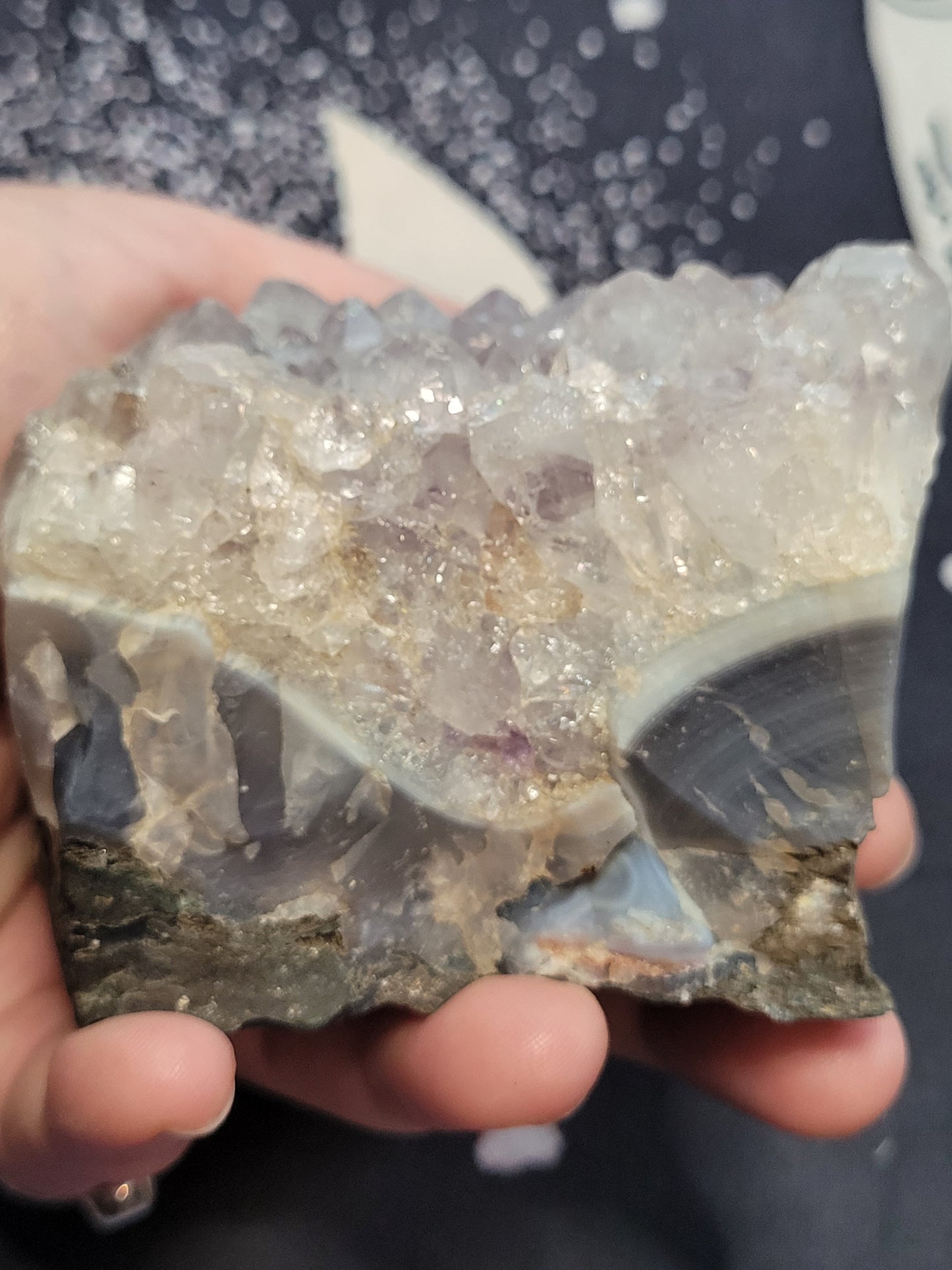 Amethyst, Blue Agate, Calcite Specimen
