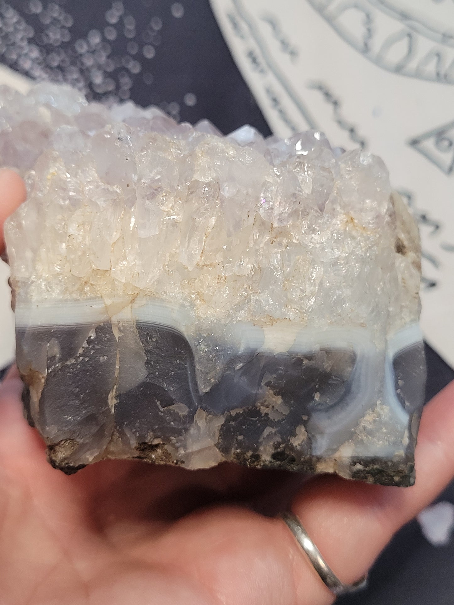 Amethyst, Blue Agate, Calcite Specimen